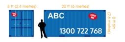 View shipping container dimensions