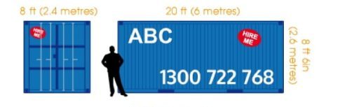 Diagram of the dimensions of our shipping containers